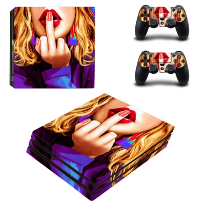 Sexy Lady decal skin for PS4 Pro Console and 2 Controllers