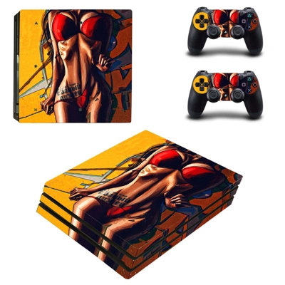 Sexy Lady decal skin for PS4 Pro Console and 2 Controllers