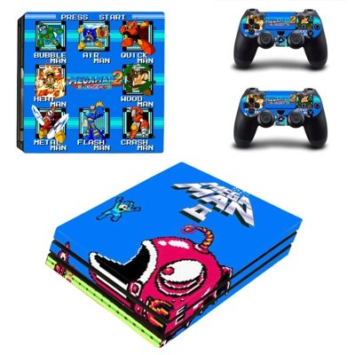 Mega Man 2 decal skin for PS4 Pro Console and 2 Controllers