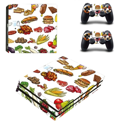 Fast food decal skin for PS4 Pro Console and 2 Controllers