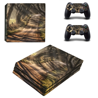 Dark Hedges decal skin for PS4 Pro Console and 2 Controllers