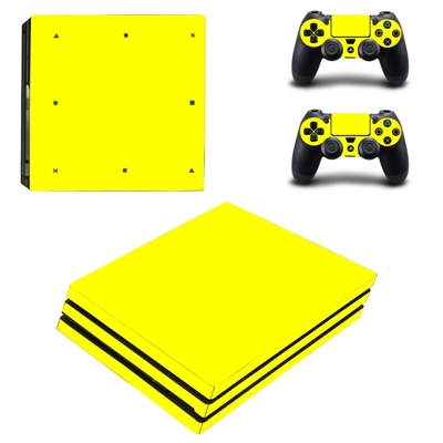 Yellow Classic decal skin for PS4 Pro Console and 2 Controllers