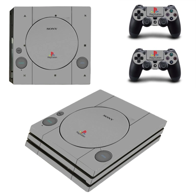Classic design decal skin for PS4 Pro Console and 2 Controllers