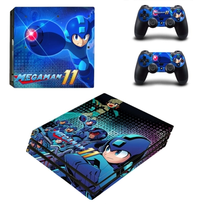 Mega Man 11 decal skin for PS4 Pro Console and 2 Controllers