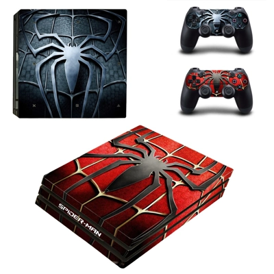 Spider Man decal skin for PS4 Pro Console and 2 Controllers