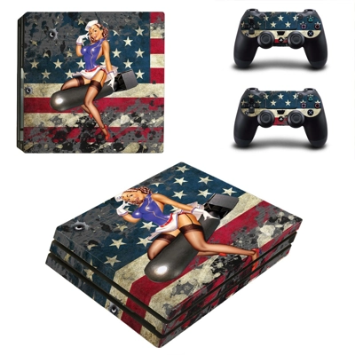 American Girl decal skin for PS4 Pro Console and 2 Controllers