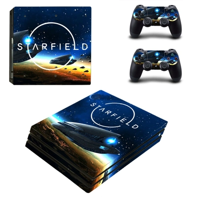 Starfield decal skin for PS4 Pro Console and 2 Controllers
