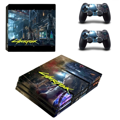 Cyberpunk 2077 decal skin for PS4 Pro Console and 2 Controllers