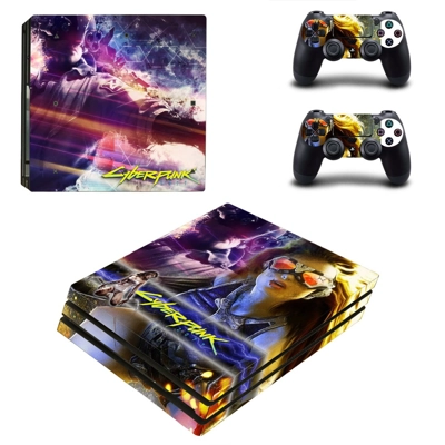 Cyberpunk 2077 decal skin for PS4 Pro Console and 2 Controllers