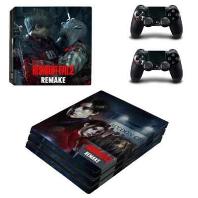 Resident Evil 2 remake decal skin for PS4 Pro Console and 2 Controllers