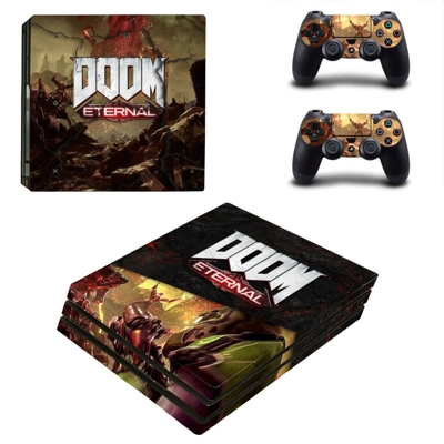 Doom Eternal decal skin for PS4 Pro Console and 2 Controllers
