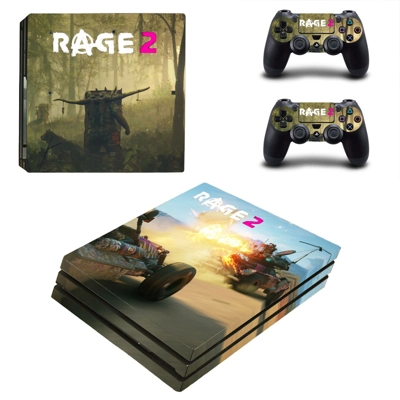 Rage 2 decal skin for PS4 Pro Console and 2 Controllers