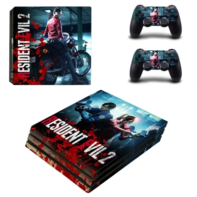 Resident Evil 2 decal skin for PS4 Pro Console and 2 Controllers