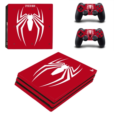 Spider Man decal skin for PS4 Pro Console and 2 Controllers