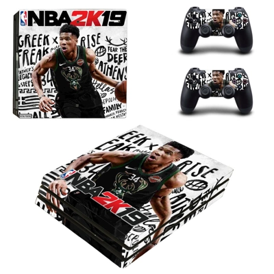 NBA 2K19 decal skin for PS4 Pro Console and 2 Controllers