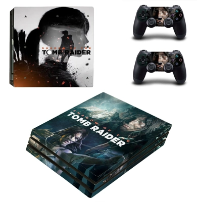 Tomb Raider decal skin for PS4 Pro Console and 2 Controllers