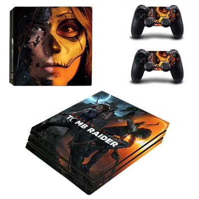 Tomb Raider decal skin for PS4 Pro Console and 2 Controllers