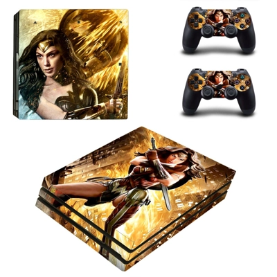 Wonder Woman decal skin for PS4 Pro Console and 2 Controll.. Wonder Woman decal skin for PS4 Pro Console and 2 Controll..