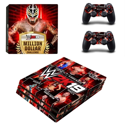 WWE 2K19 decal skin for PS4 Pro Console and 2 Controllers WWE 2K19 decal skin for PS4 Pro Console and 2 Controllers