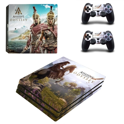 Assassins Creed Odyssey decal skin for PS4 Pro Console and 2 Controllers