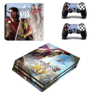 Assassins Creed Odyssey decal skin for PS4 Pro Console and 2 Controllers