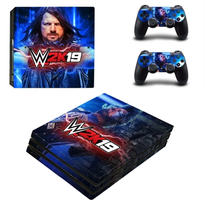 WWE 2K19 decal skin for PS4 Pro Console and 2 Controllers WWE 2K19 decal skin for PS4 Pro Console and 2 Controllers