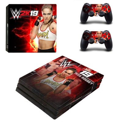 WwE 2K19 decal skin for PS4 Pro Console and 2 Controllers WwE 2K19 decal skin for PS4 Pro Console and 2 Controllers
