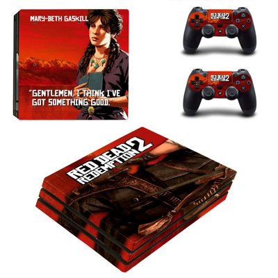 Red Dead Redemption 2 decal skin for PS4 Pro Console and 2 Controllers