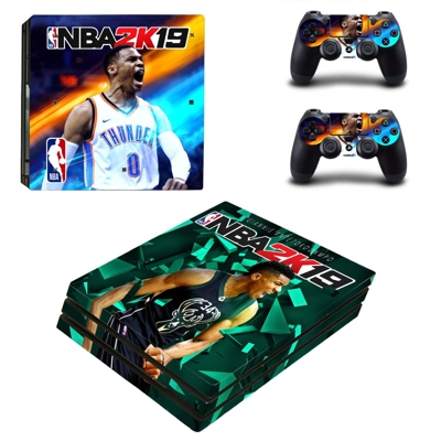 NBA 2K19 decal skin for PS4 Pro Console and 2 Controllers