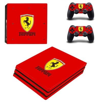 Ferrari decal skin for PS4 Pro Console and 2 Controllers