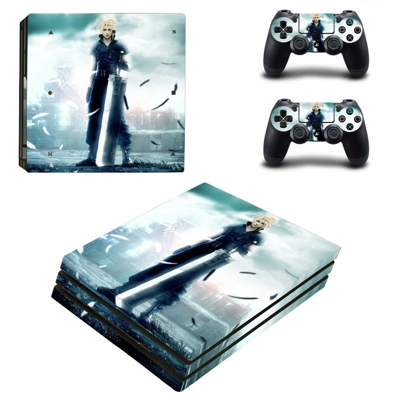 Final Fantasy 7 decal skin for PS4 Pro Console and 2 Controllers
