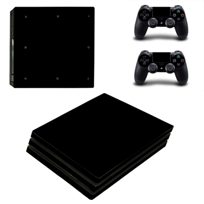 Black decal skin for PS4 Pro Console and 2 Controllers