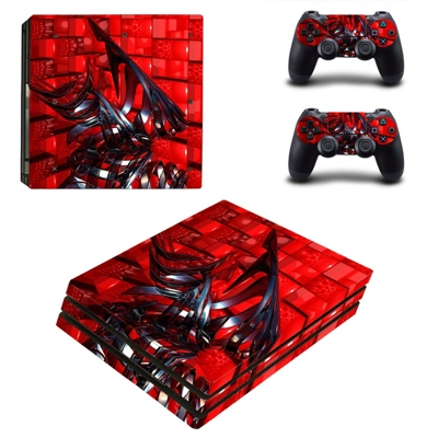 Metal Structure decal skin for PS4 Pro Console and 2 Contr..
