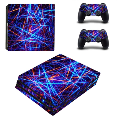 Tech wallpaper decal skin for PS4 Pro Console and 2 Controllers