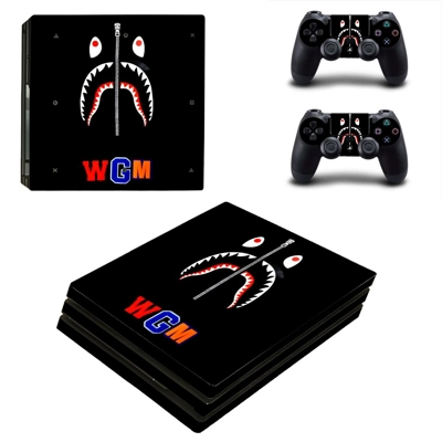 Bape Shark decal skin for PS4 Pro Console and 2 Controllers