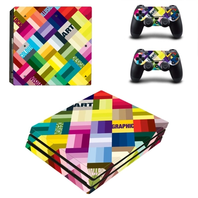 Tech wallpaper decal skin for PS4 Pro Console and 2 Controllers