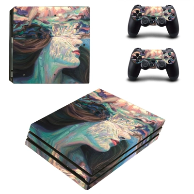 Lady Face decal skin for PS4 Pro Console and 2 Controllers
