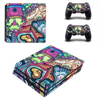 Hippie wallpaper decal skin for PS4 Pro Console and 2 Controllers