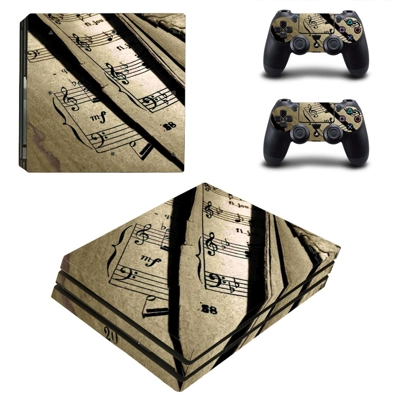 Music sheet decal skin for PS4 Pro Console and 2 Controllers