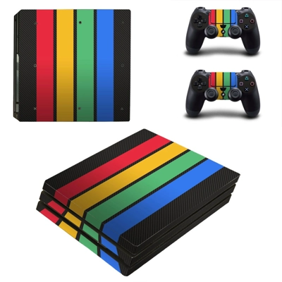 Colorful Columns decal skin for PS4 Pro Console and 2 Controllers