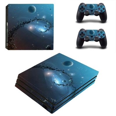 Galaxy Planet decal skin for PS4 Pro Console and 2 Controllers