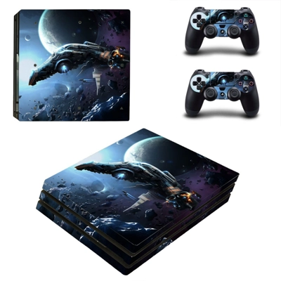 Tech wallpaper decal skin for PS4 Pro Console and 2 Controllers