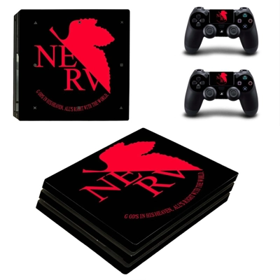 NERV decal skin for PS4 Pro Console and 2 Controllers