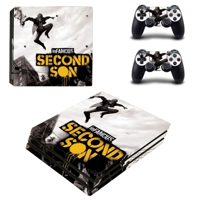 Second Son decal skin for PS4 Pro Console and 2 Controllers
