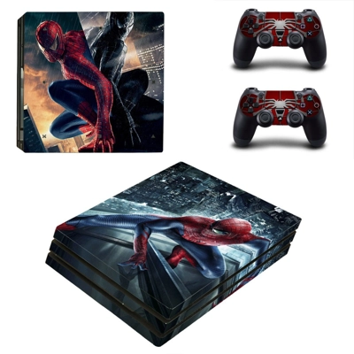 Spider Man decal skin for PS4 Pro Console and 2 Controllers