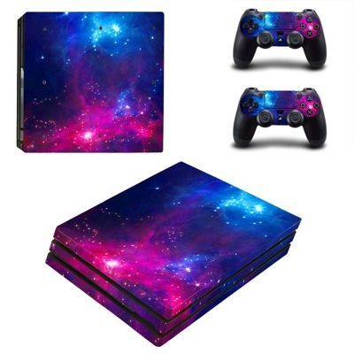 Space Scene decal skin for PS4 Pro Console and 2 Controllers