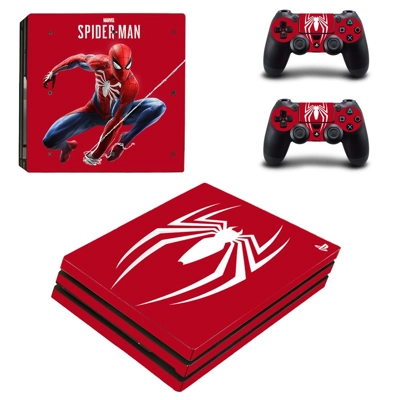 Spider Man decal skin for PS4 Pro Console and 2 Controllers