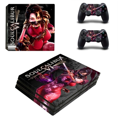 Soulcalibur 6 decal skin for PS4 Pro Console and 2 Controllers