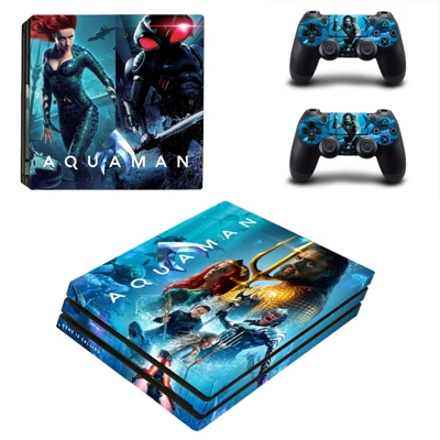 AquaMan decal skin for PS4 Pro Console and 2 Controllers