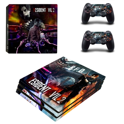 Resident Evil 2 decal skin for PS4 Pro Console and 2 Controllers